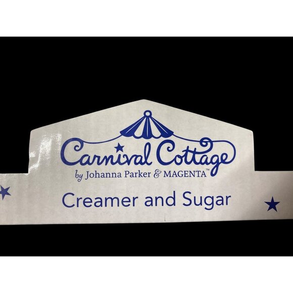 Johanna Parker Carnival Cottage July 4th Patriotic Creamer and Sugar Set New - Picture 2 of 2